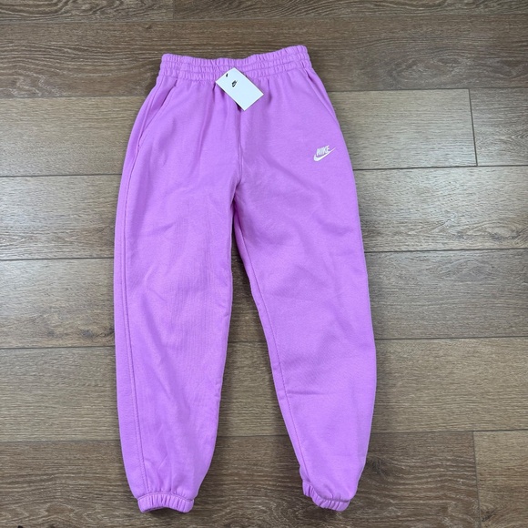 Nike Girls Loose Fit Sweatpants Size L Rush Fuchsia Back to School NWT Fleece - Picture 6 of 14